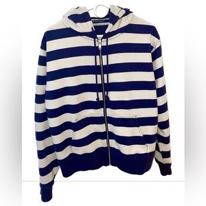 COPY - Rare Brandy Melville purple and white striped full zip up sweater